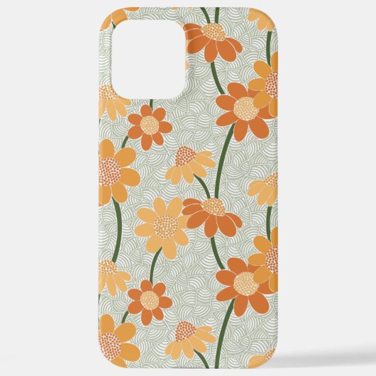 Pretty retro muted 1970s flowers iPhone hoesje (Achterkant)