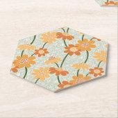Pretty retro muted 1970s flowers kartonnen onderzetters (Schuin)