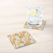 Pretty retro muted 1970s flowers kartonnen onderzetters (Insitu)