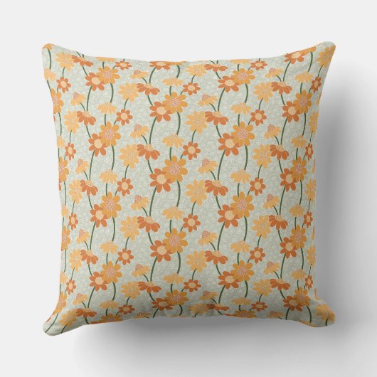 Pretty retro muted 1970s Flowers Kussen (Achterkant)