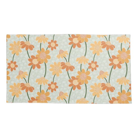 Pretty retro muted 1970s flowers kussensloop (Achterkant)