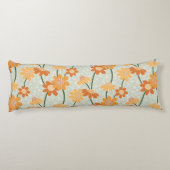 Pretty retro muted 1970s flowers lichaamskussen (Achterkant)