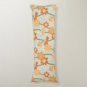 Pretty retro muted 1970s flowers lichaamskussen (Voorkant Verticaal)