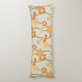 Pretty retro muted 1970s flowers lichaamskussen (Achterkant (Verticaal))