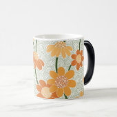 Pretty retro muted 1970s flowers magische mok (Voorkant rechts)
