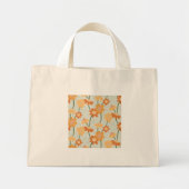 Pretty retro muted 1970s Flowers Mini Tote Bag (Voorkant)