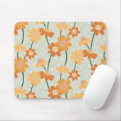 Pretty retro muted 1970s flowers muismat (Met muis)