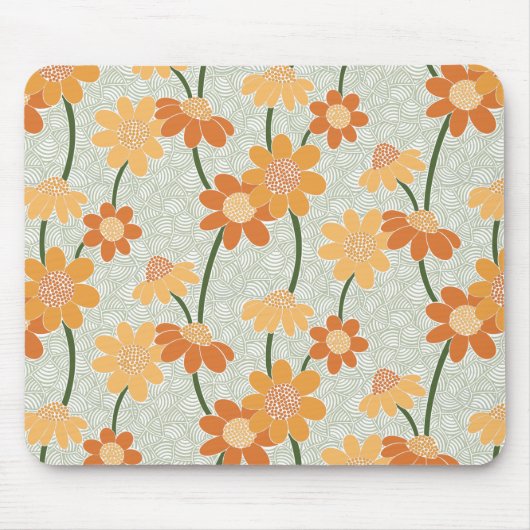 Pretty retro muted 1970s flowers muismat (Voorkant)