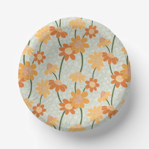 Pretty retro muted 1970s flowers papieren kommen