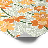 Pretty retro muted 1970s flowers poster (Hoek)