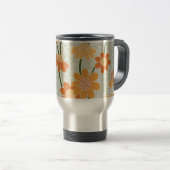 Pretty retro muted 1970s flowers reisbeker (Voorkant rechts)
