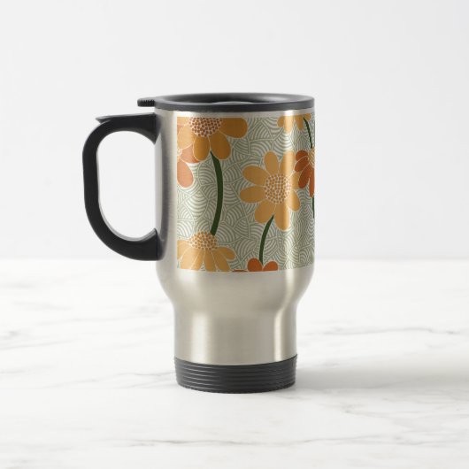 Pretty retro muted 1970s flowers reisbeker (Links)