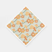 Pretty retro muted 1970s flowers servet (Hoek)