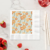 Pretty retro muted 1970s flowers servet (Insitu)