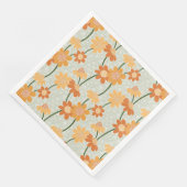 Pretty retro muted 1970s flowers servet (Hoek)