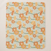 Pretty retro muted 1970s flowers sherpa deken (Voorkant)