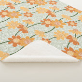 Pretty retro muted 1970s flowers sherpa deken (3/4)