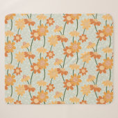 Pretty retro muted 1970s flowers sherpa deken (Voorkant (horizontaal))