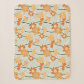 Pretty retro muted 1970s flowers sherpa deken (Voorkant)