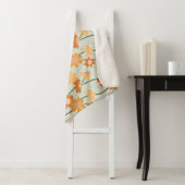 Pretty retro muted 1970s flowers sherpa deken (In situ)