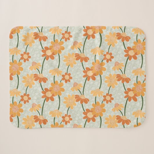 Pretty retro muted 1970s flowers sherpa deken (Voorkant (horizontaal))