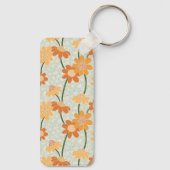 Pretty retro muted 1970s flowers sleutelhanger (Achterkant)