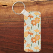 Pretty retro muted 1970s flowers sleutelhanger (Voorkant)