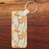 Pretty retro muted 1970s flowers sleutelhanger (Achterkant)