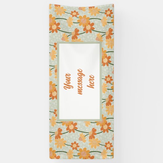 Pretty retro muted 1970s flowers spandoek (Verticaal)