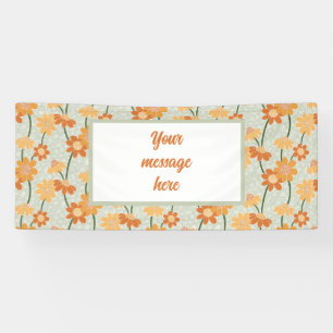 Pretty retro muted 1970s flowers spandoek