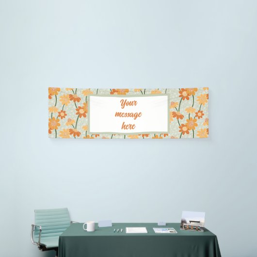 Pretty retro muted 1970s flowers spandoek (Beurs)