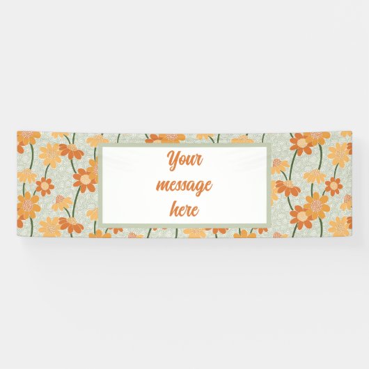 Pretty retro muted 1970s flowers spandoek (Horizontaal)