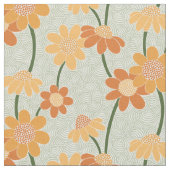 Pretty retro muted 1970s flowers stof (Close Up)