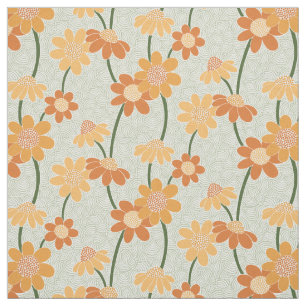 Pretty retro muted 1970s flowers stof