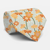 Pretty retro muted 1970s flowers stropdas (Opgerold)