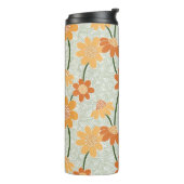 Pretty retro muted 1970s flowers thermosbeker (Gedraaid links)