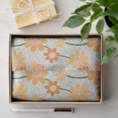 Pretty retro muted 1970s flowers tissuepapier (Geschenk)