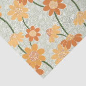 Pretty retro muted 1970s flowers tissuepapier (Detail)