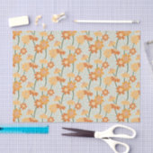 Pretty retro muted 1970s flowers tissuepapier (Craft)