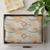 Pretty retro muted 1970s flowers tissuepapier (Geschenk)