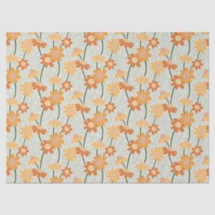 Pretty retro muted 1970s flowers tissuepapier