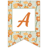 Pretty retro muted 1970s flowers vlaggetjes (Eerste vlag)