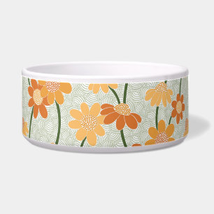 Pretty retro muted 1970s flowers voerbakje