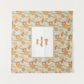 Pretty retro muted 1970s flowers wandkleed (Voorkant (horizontaal))