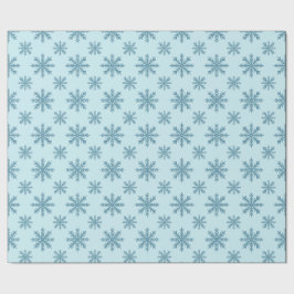 Pretty retro sneeuwvlok patroon blues waterverf cadeaupapier