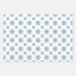 Pretty retro sneeuwvlok patroon blues waterverf inpakpapier vel