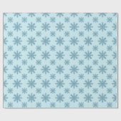 Pretty retro snowflake pattern blues watercolor cadeaupapier (Vlak)