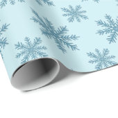 Pretty retro snowflake pattern blues watercolor cadeaupapier (Rol Hoek)