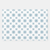 Pretty retro snowflake pattern blues watercolor inpakpapier vel (Voorkant 3)