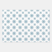 Pretty retro snowflake pattern blues watercolor inpakpapier vel (Voorkant)